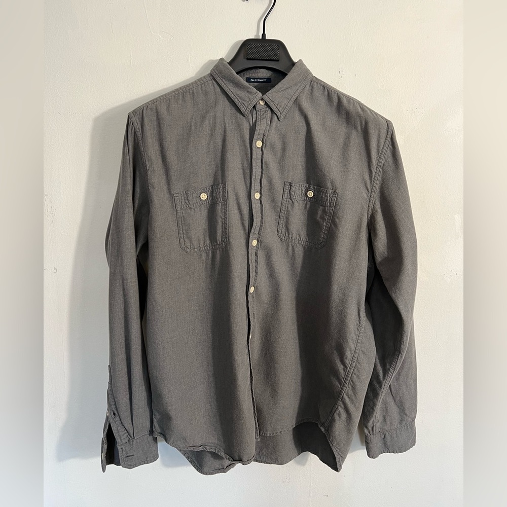 Lucky Brand gray button down shirt